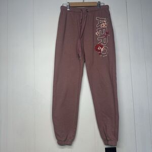 Aeropostale Women’s Small Mauve Jogger Sweatpants Floral Logo Drawstring